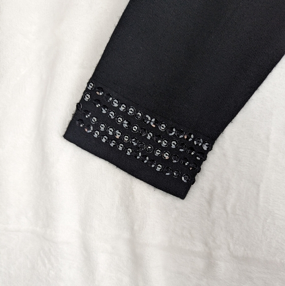 Coldwater Creek Sequined Cardigan Sweater Small Black Semi-formal Sequins - Picture 10 of 15